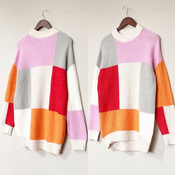 NEW LEGO x Target Colorblock Wool Blend Sweater M Longline Colorful Limited Rare - Picture 4 of 16
